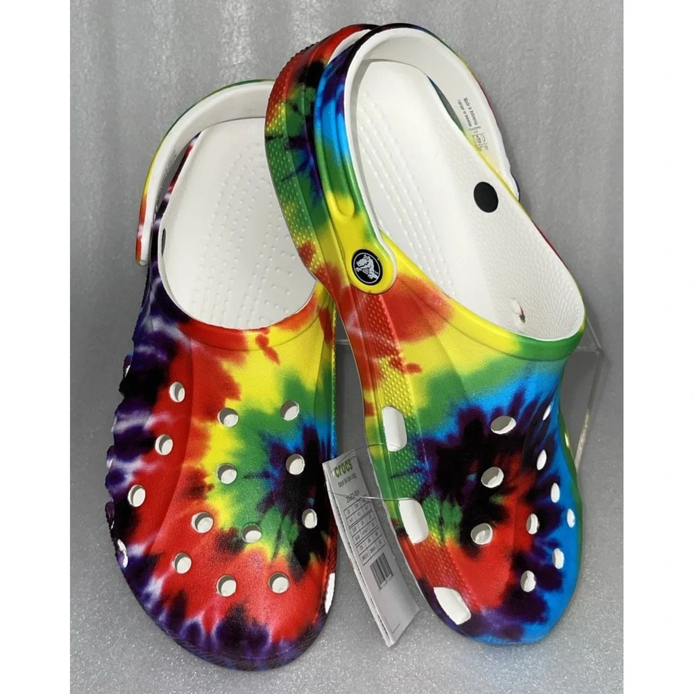 Crocs Baya Classic Tie Dye Graphic Clog Multi Color 206883-90H Men's Size 11 NEW